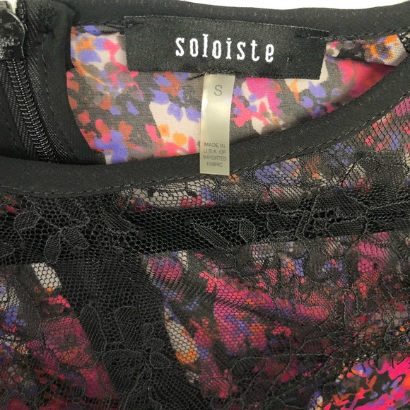 SOLOISTE Floral Lace Mini Dress Small - Picture 5 of 5